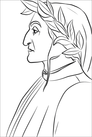 Portrait Of Dante By Sandro Botticelli Coloring Page